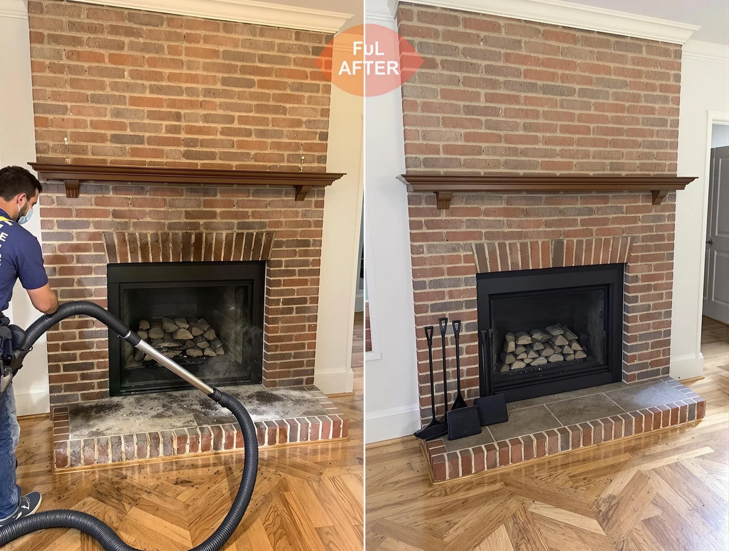 Bayonne Chimney Sweep carefully sanitizing a fireplace in Bayonne, NJ