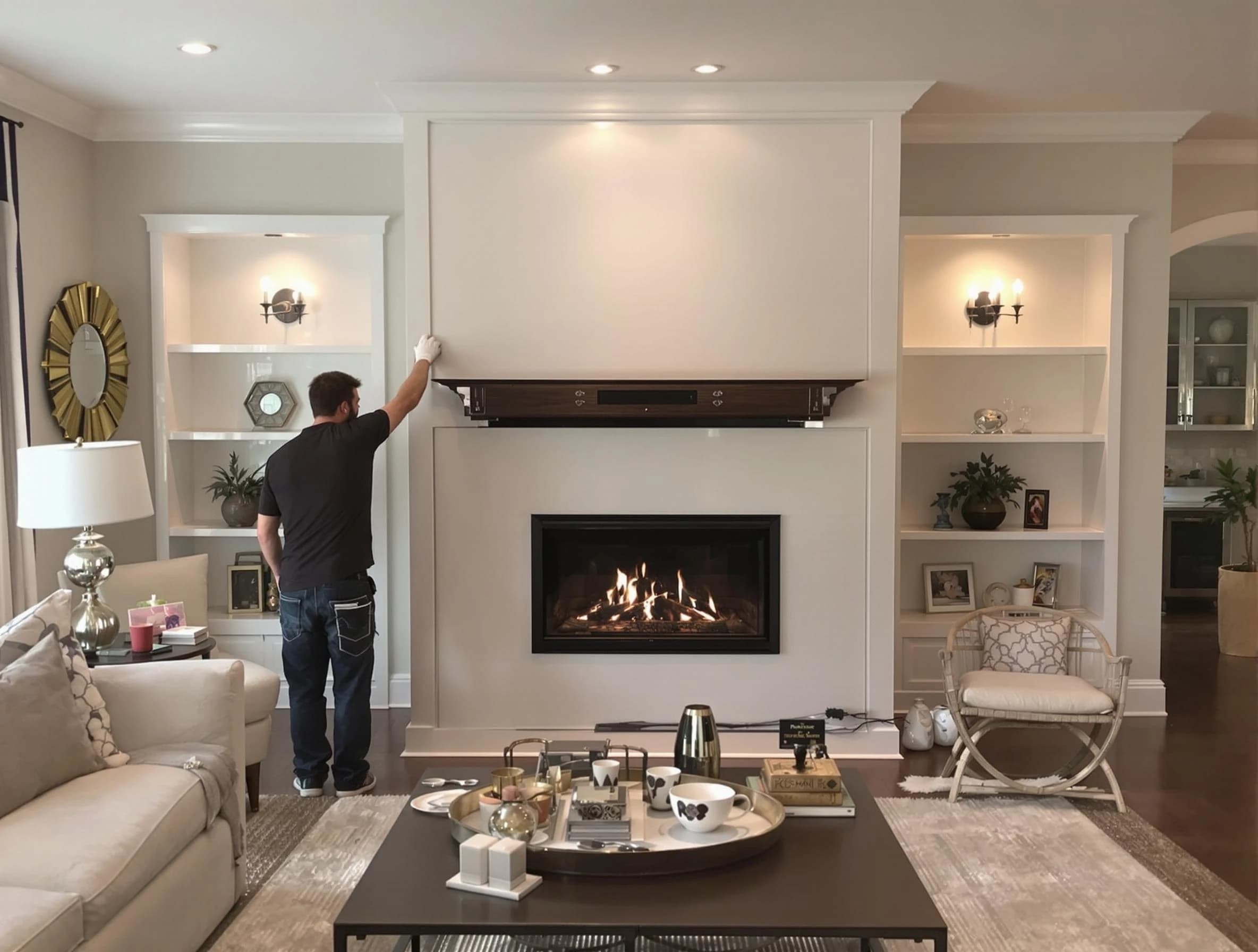 Bayonne Chimney Sweep installing a new fireplace in Bayonne, NJ