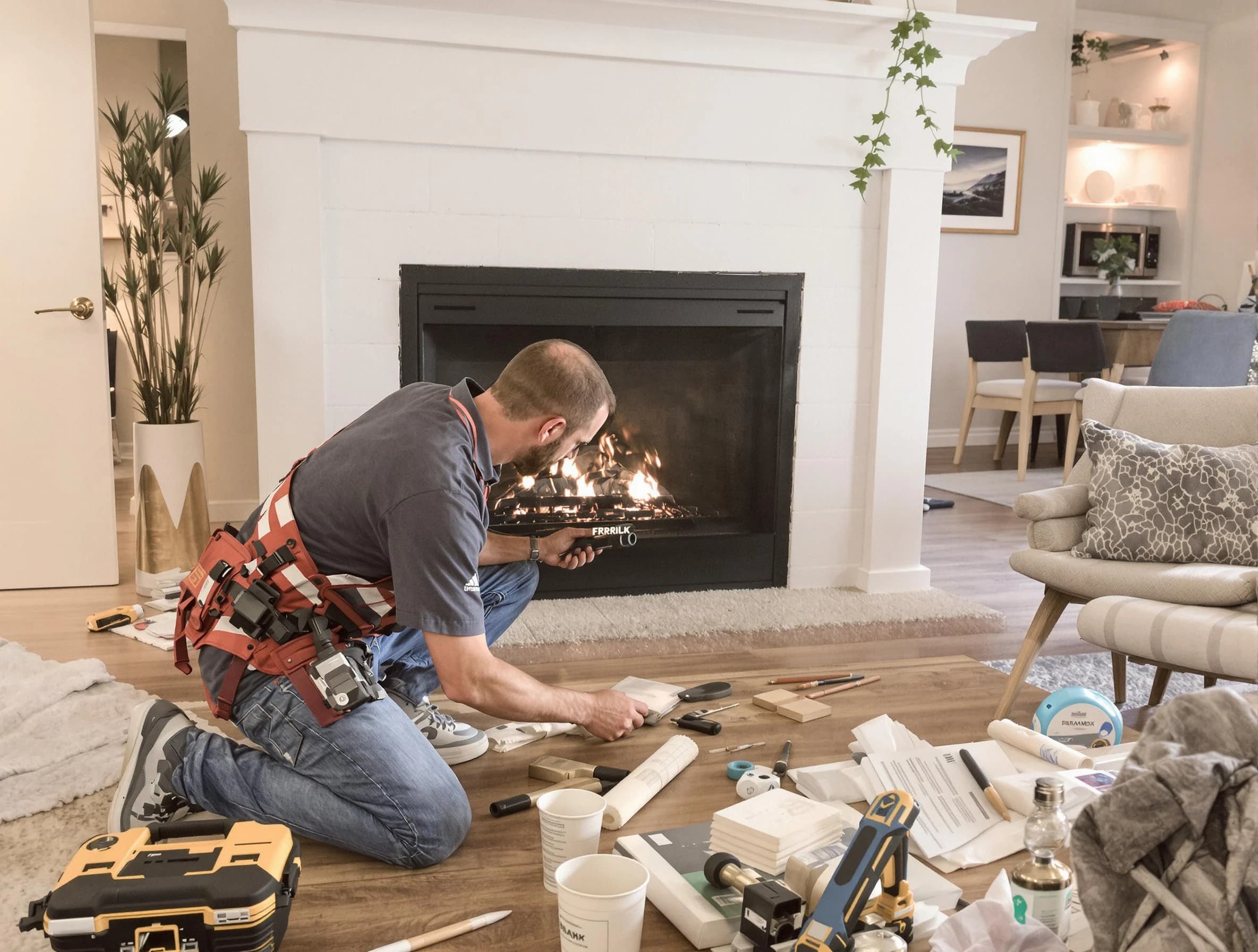 Bayonne Chimney Sweep performing fireplace repair in Bayonne, NJ