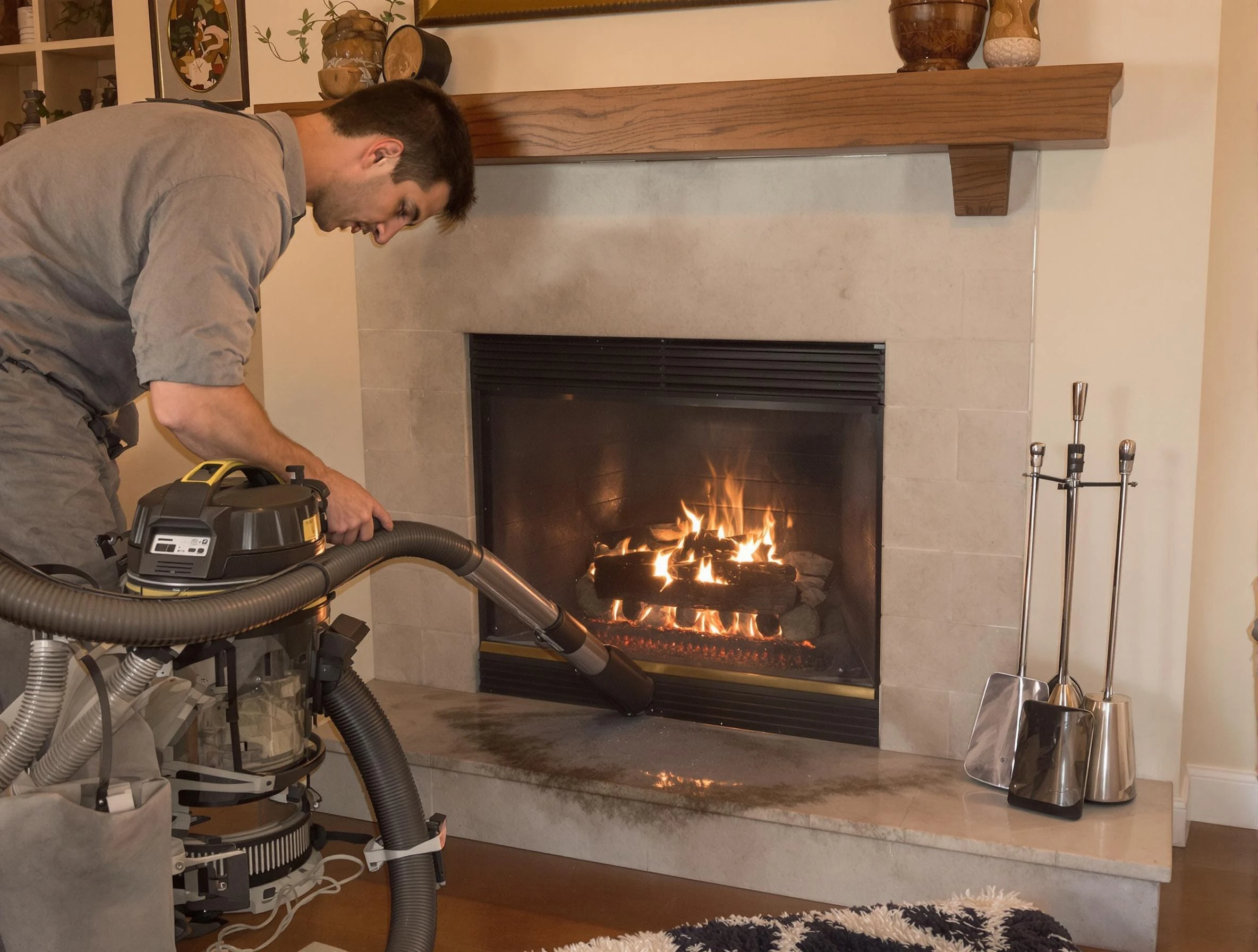 Routine fireplace upkeep by Bayonne Chimney Sweep in Bayonne, NJ